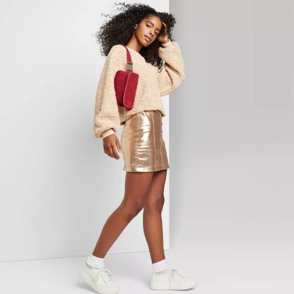 Women's Mid-Rise Mini Skirt Rose gold